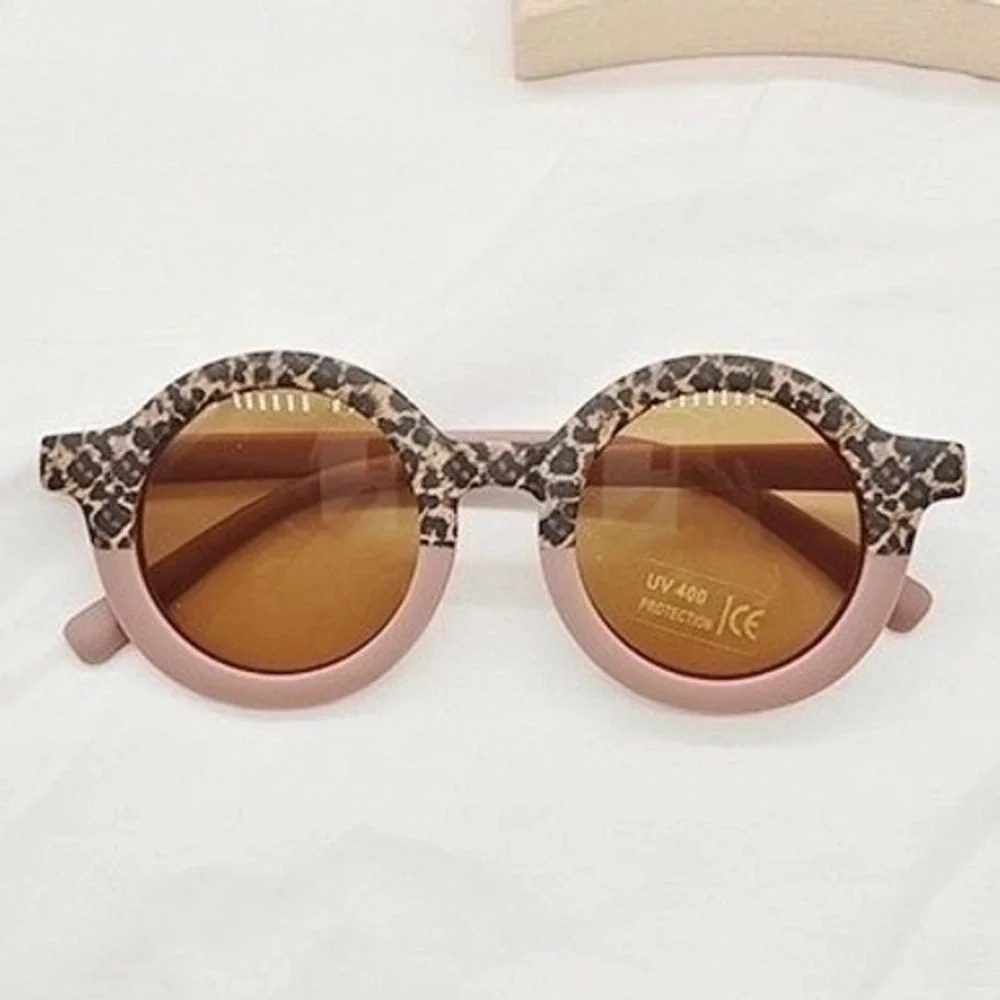 Kids‎ Round Sunglasses Leopard Print Frame UV 400 Protection